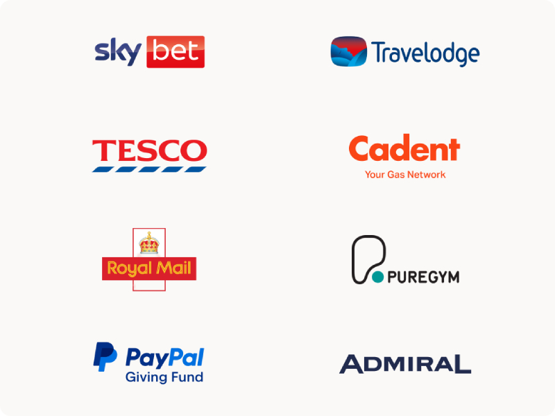 Our corporate partners, including Sky Bet, Travelodge, Tesco, Cadent, Royal Mail, Puregym, PayPal and Admiral and more.