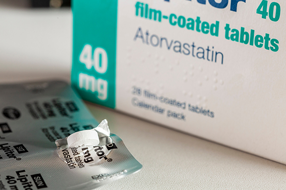 Packet of atorvastatin