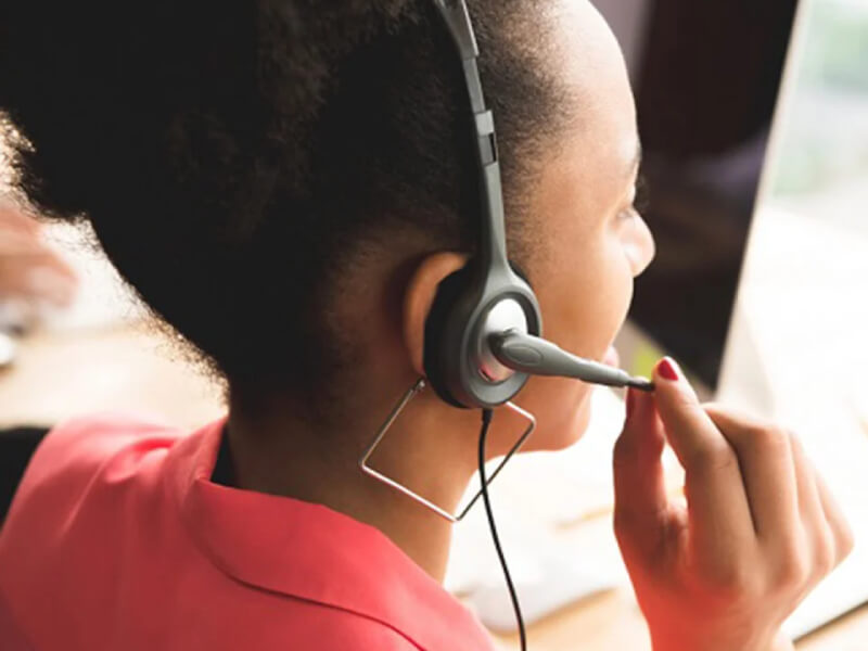 A person wearing a headset.