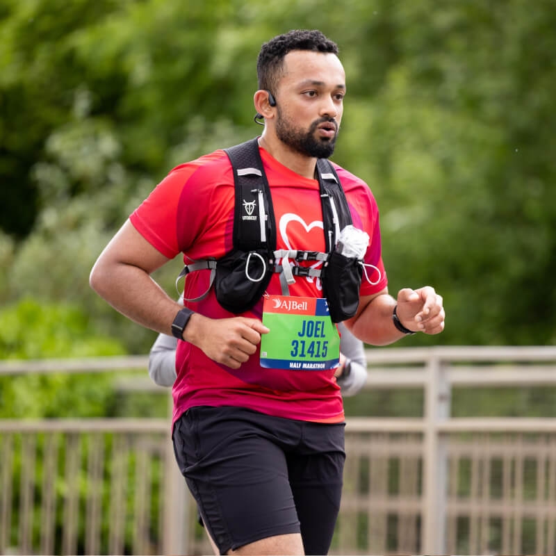 A runner taking part in a marathon event