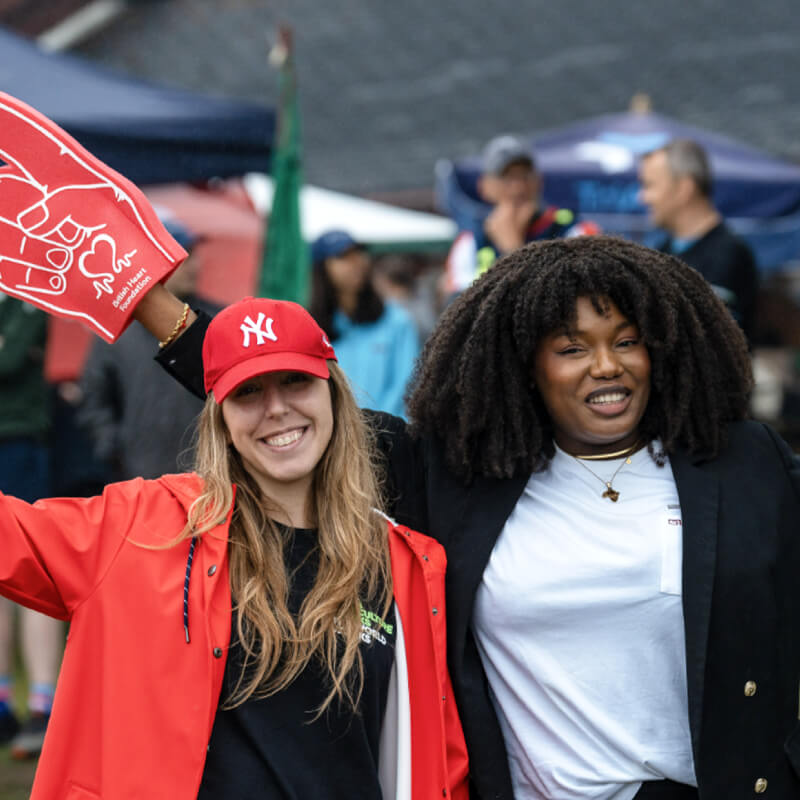 Two fundraisers celebrating their achievement.