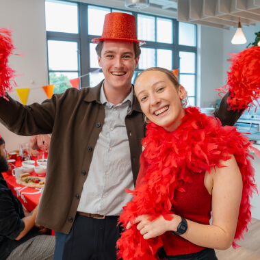 Colleagues wearing red to raise money for BHF