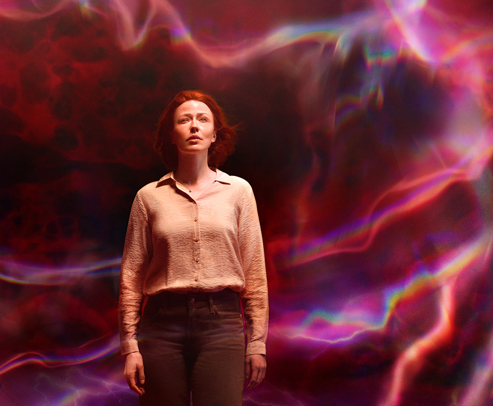 lady inside heart surrounded by electricity