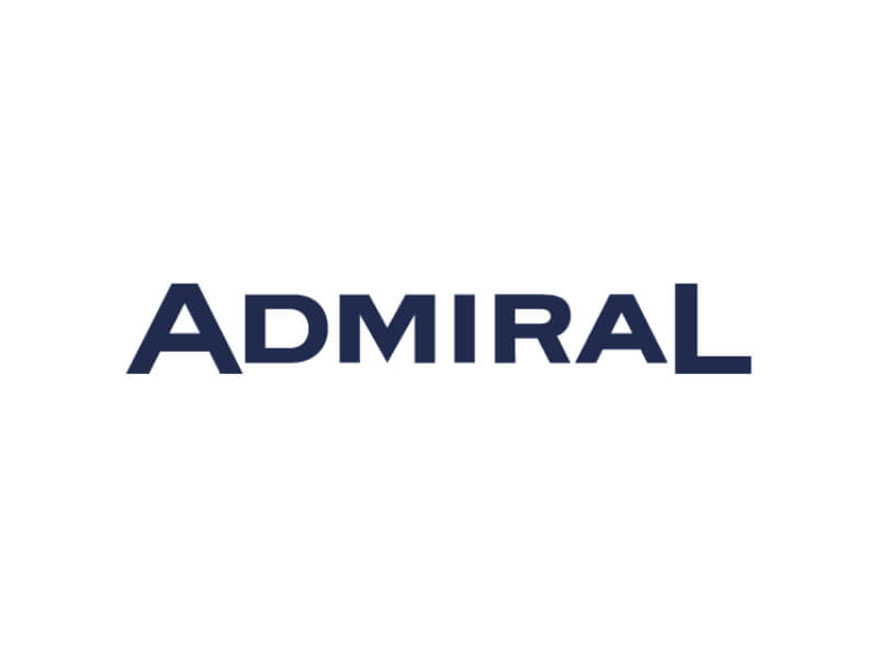 Admiral Slots logo. Black text that reads "Admiral"
