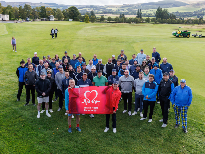 A group of people together after taking part in the BHF Golf Day