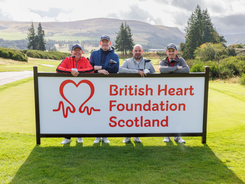 A team of players together at the BHF Golf Day