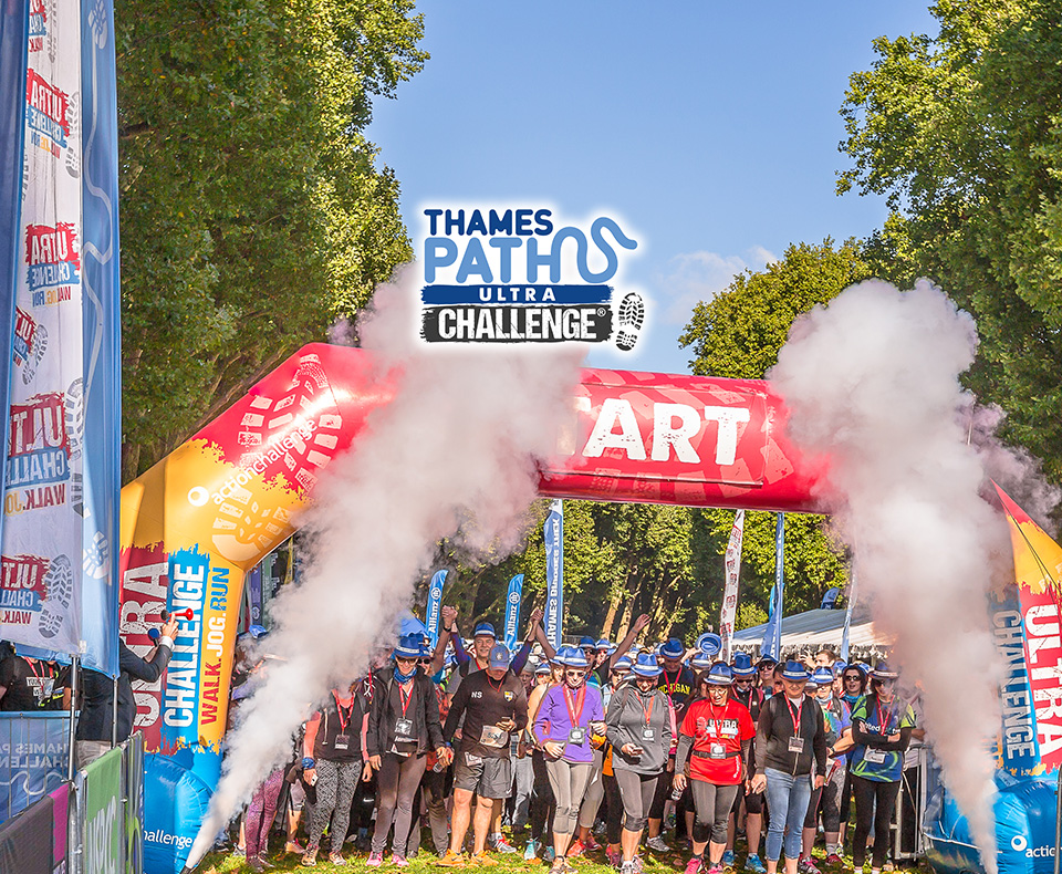 Trekkers at the start line