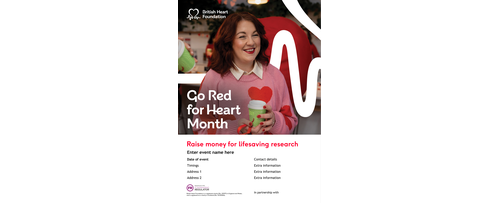 BHF Go Red coffee morning fundraising poster