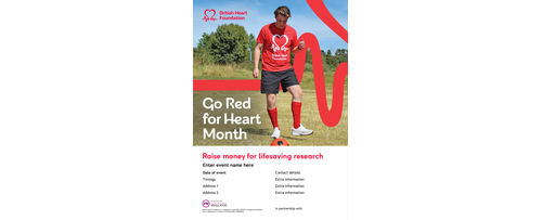 Go Red football fundraising poster