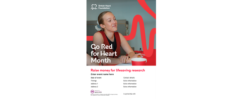 Go Red quiz fundraising poster