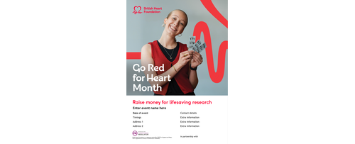 Go Red raffle fundraising poster