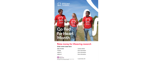 Go Red walk fundraising poster