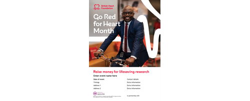 Go Red cycling fundraising poster