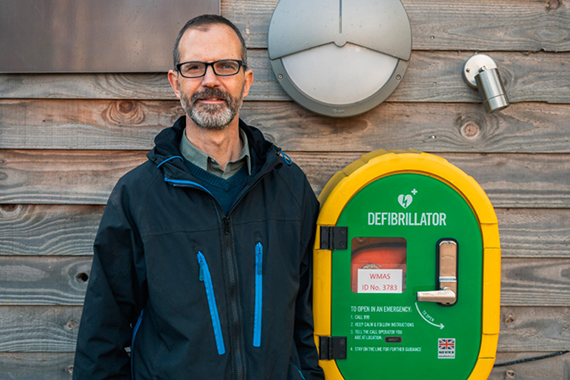 Man with defib
