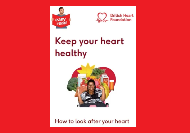 The front cover of the BHF Keep your heart healthy easy read guide