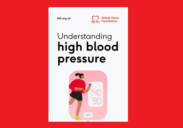 The front cover of the BHF Understanding high blood pressure booklet