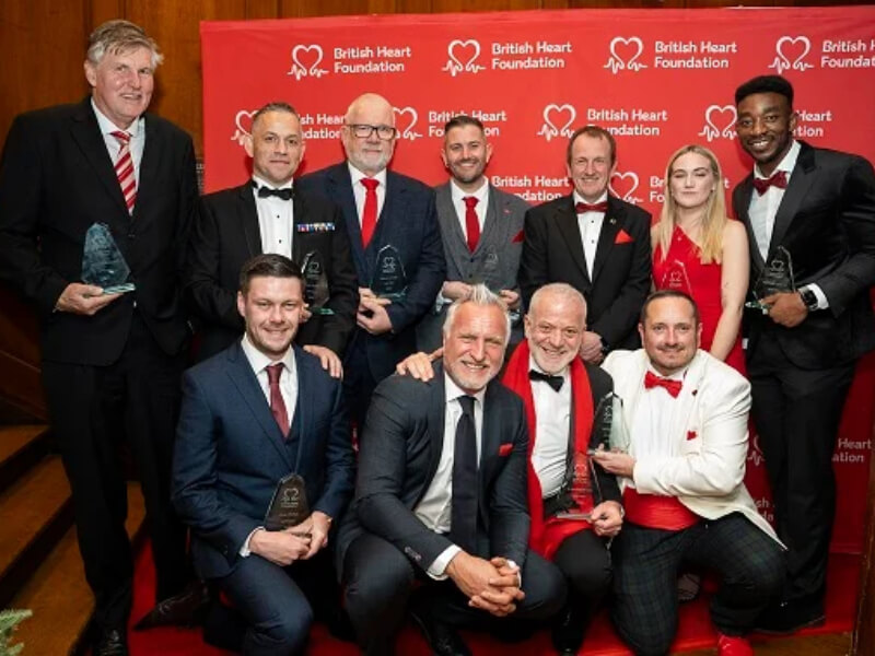 Winners of the CPR Hero award at the Heart Hero Awards ceremony
