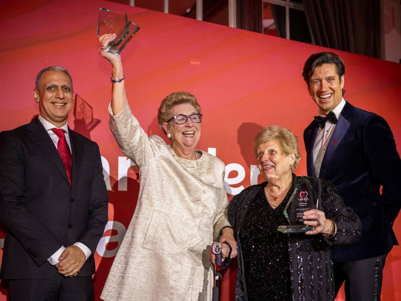 Nitin Sawhney, Shirley West, Maureen Lemin and Vernon Kay at the Heart Hero Awards