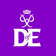 duke of edinburgh logo on a bright purple background