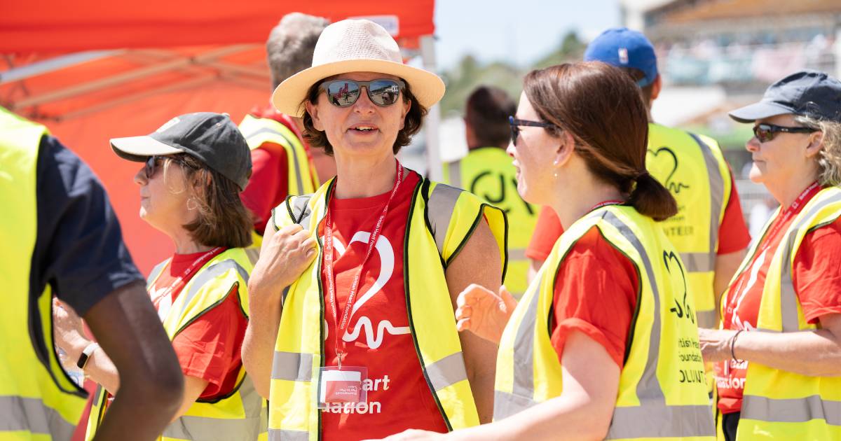 Volunteers helping out at a BHF event
