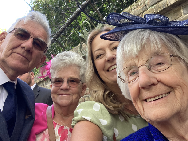 Dougie, Pauline, Edie and Alison take a selfie at Buckingham Palace