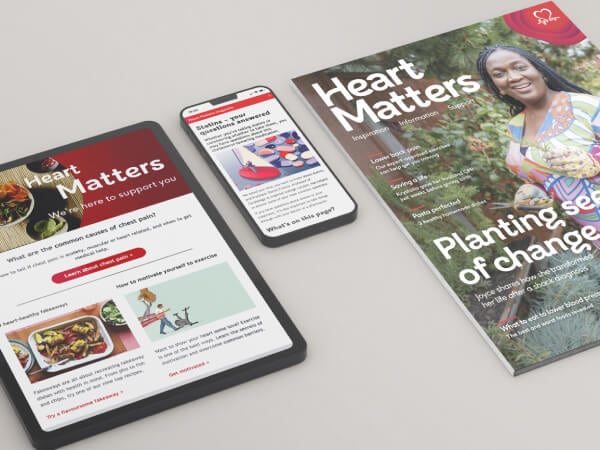 Heart Matters magazine in mobile, tablet and print format
