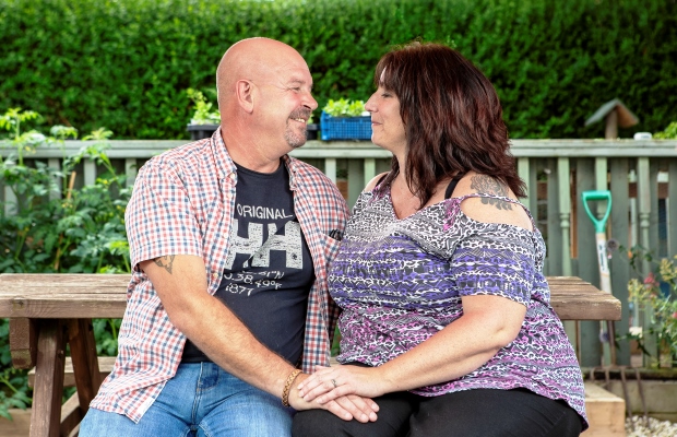 Ian and Teresa looking at each other