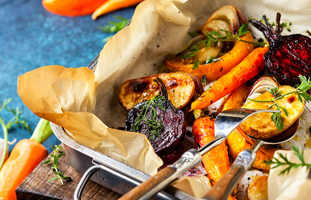 A variety of root vegetables