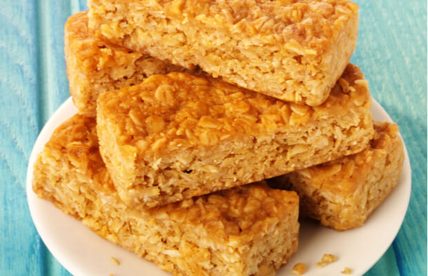 A plate of flapjack pieces