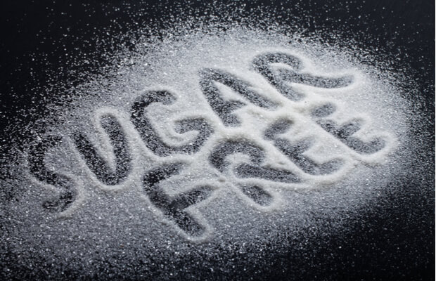 The words Sugar Free written in a pile of sugar