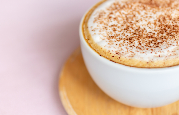 Coffee topped with foam