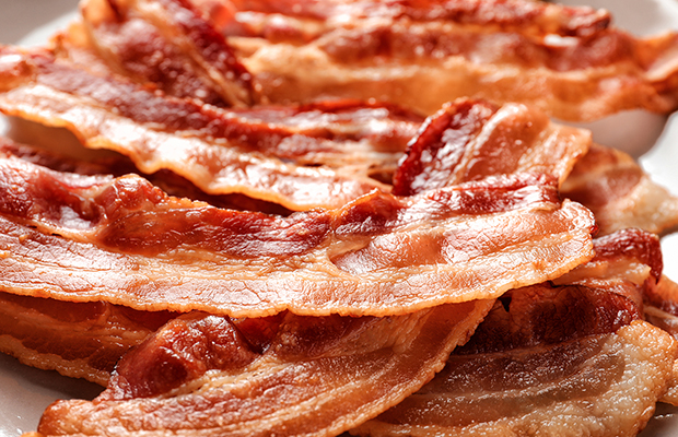 Strips of crispy bacon