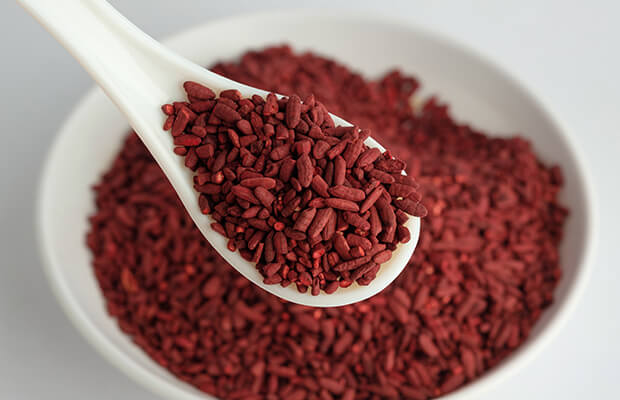 Bowl of red yeast rice