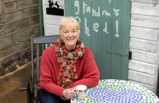 Annette in her garden
