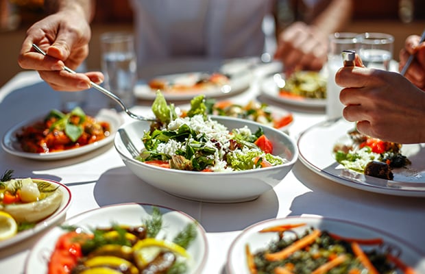 A spread of healthy food