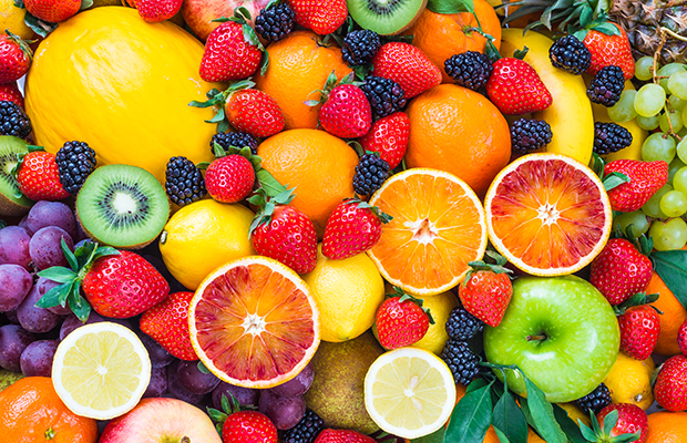 A selection of colourful fruit