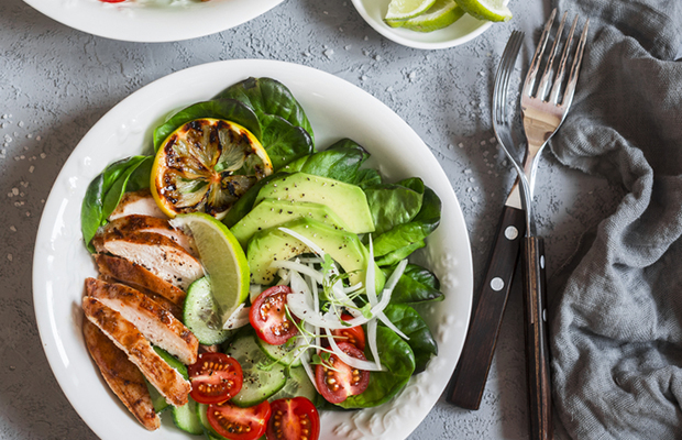 Chicken and a salad