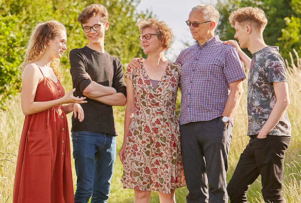 Sarah Brown with her family