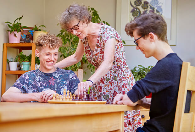 Sarah Brown with her sons
