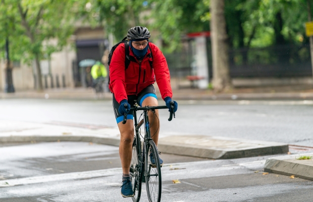 man in basic cycling kit