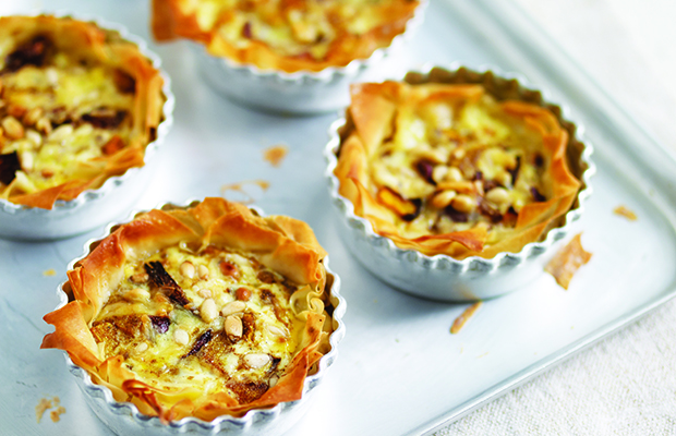 butternut tartlets on tray