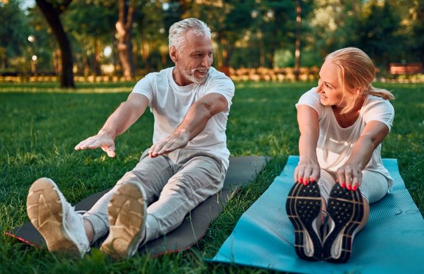 Couple exercising outdoors