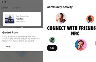 Screenshots from Nike Run Club app