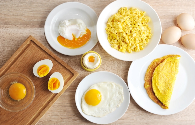 different forms of cooked eggs