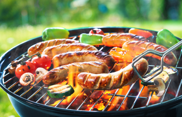 Sausages on a barbecue