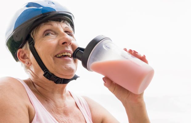 Woman drinking sports drink