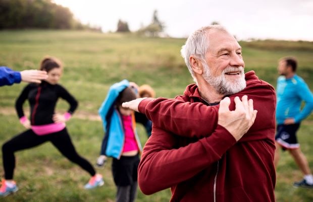 Man exercising outdoors
