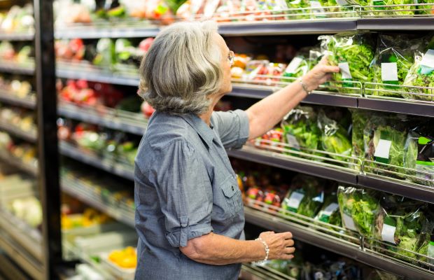 Woman buying groceries