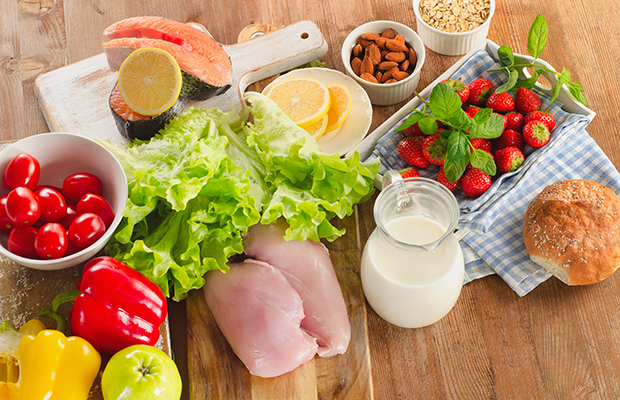 Table of foodstuffs for a balanced diet