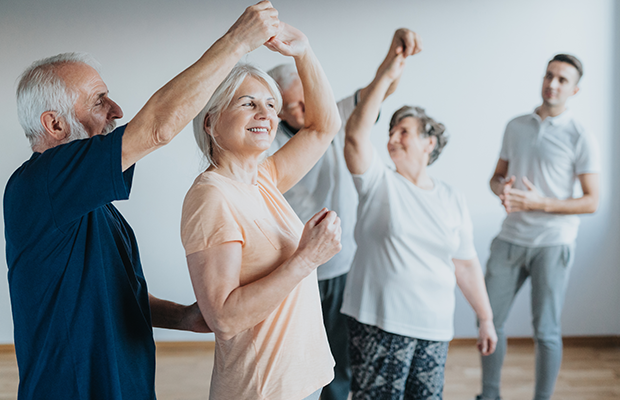 Senior group at a dance class